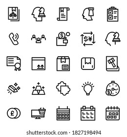 Set of vector line icons of business and finance for modern concepts, web and apps.
