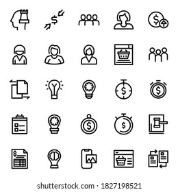 Set of vector line icons of business and finance for modern concepts, web and apps.
