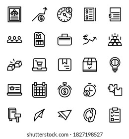 Set of vector line icons of business and finance for modern concepts, web and apps.
