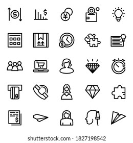 Set of vector line icons of business and finance for modern concepts, web and apps.
