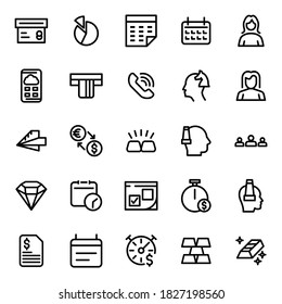 Set of vector line icons of business and finance for modern concepts, web and apps.
