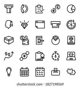 Set of vector line icons of business and finance for modern concepts, web and apps.
