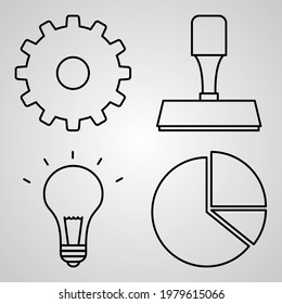 Conjunto de iconos de línea de vector de negocio
