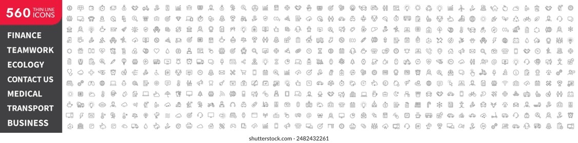 Set of vector line icons of business and finance for modern concepts, web and apps.