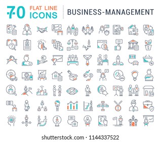 Set of vector line icons of business-management for modern concepts, web and apps.