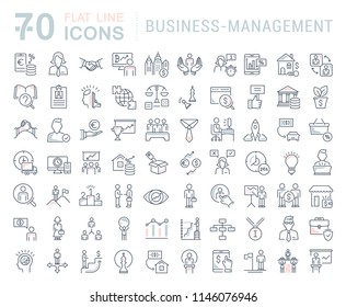 Set of vector line icons of business-management for modern concepts, web and apps.