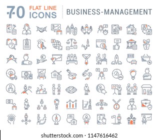 Set of vector line icons of business-management for modern concepts, web and apps.