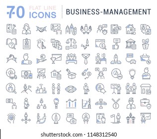 Set of vector line icons of business-management for modern concepts, web and apps.