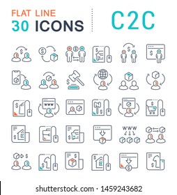 Set of vector line icons of c2c for modern concepts, web and apps.