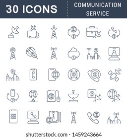 Set of vector line icons of communication service for modern concepts, web and apps. 