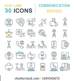 Set of vector line icons of communication service for modern concepts, web and apps. 