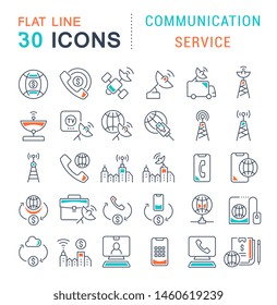 Set of vector line icons of communication service for modern concepts, web and apps. 
