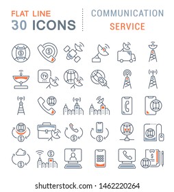 Set of vector line icons of communication service for modern concepts, web and apps. 