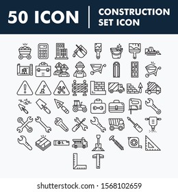 Set of vector line icons of construction business for modern concepts, web and apps.