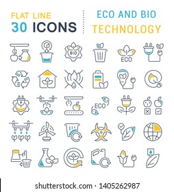 Set of vector line icons of eco and bio technology for modern concepts, web and apps. Set of vector line icons of eco and bio technology for modern concepts, web and apps.