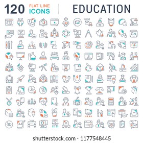 Set of vector line icons of education for modern concepts, web and apps.