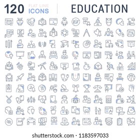 Set of vector line icons of education for modern concepts, web and apps.