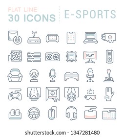 Set of vector line icons of e-sports for modern concepts, web and apps. 