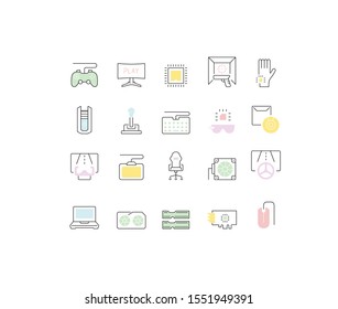 Set of vector line icons of e-sports for modern concepts, web and apps. 