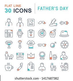 Set of vector line icons of father's day for modern concepts, web and apps.