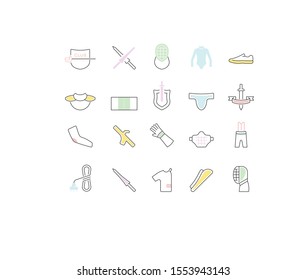 Set of vector line icons of fencing for modern concepts, web and apps. 