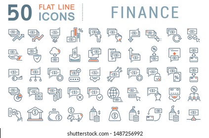 Set of vector line icons of finance for modern concepts, web and apps. Set of vector line icons of finance for modern concepts, web and apps.