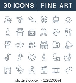 Set Of Vector Line Icons Of Fine Art For Modern Concepts, Web And Apps. 