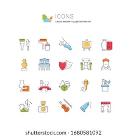 Set von Vektorillustration Linie Symbole der feinen Kunst für moderne Konzepte, Web und Apps. 