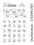 Set vector line icons in flat design coffee and coffee shop with elements for mobile concepts and web apps. Collection modern infographic logo and pictogram.