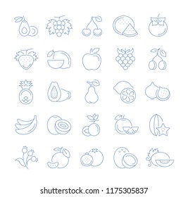 Set vector line icons in flat design Fruit and vegetarian Food with elements for mobile concepts and web apps. Collection modern infographic logo and pictogram.