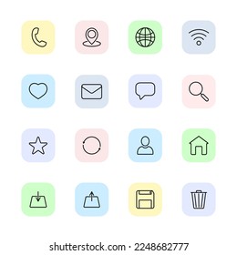 Set vector line icons in flat design with elements for mobile concepts and web apps.