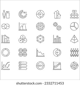 Set vector line icons in flat design with elements for mobile concepts and web apps. Collection modern infographic logo and pictogram. Infographic Elements Collection - Business Vector Illustration