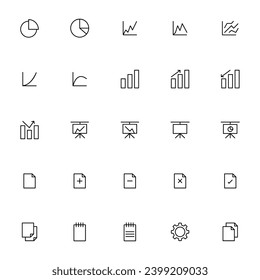 Set vector line icons in flat design with elements for mobile concepts and web apps. Collection modern infographic logo and pictogram.