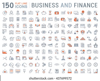 Set vector line icons in flat design with elements for mobile concepts and web apps. Collection modern infographic logo and pictogram.
