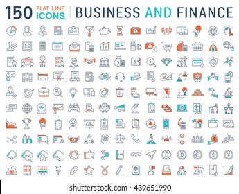 Set vector line icons in flat design with elements for mobile concepts and web apps. Collection modern infographic logo and pictogram.