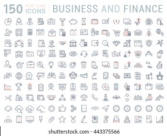 Set vector line icons in flat design with elements for mobile concepts and web apps. Collection modern infographic logo and pictogram.