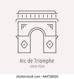 Set vector line icons in flat design Paris architecture and France building with elements for mobile concepts and web apps. Modern infographic logo and pictogram.