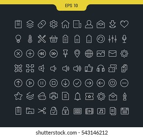 Set vector line icons in flat design minimalistic with elements for mobile concepts and web apps. Collection modern infographic logo and pictogram.