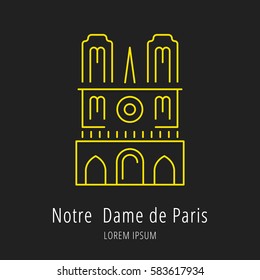 Set vector line icons in flat design Paris architecture and France building with elements for mobile concepts and web apps. Modern infographic logo and pictogram.