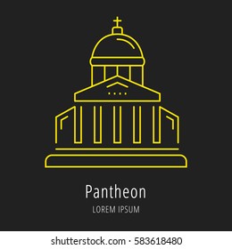 Set vector line icons in flat design Paris architecture and France building with elements for mobile concepts and web apps. Modern infographic logo and pictogram.