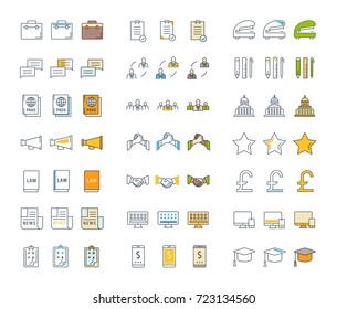 Set vector line icons in flat design accounting, finance and business with elements for mobile concepts and web apps. Collection modern infographic logo and pictogram.
