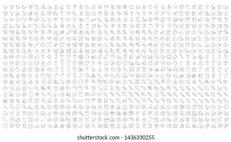 Set of vector line icons of food and drink for modern concepts, web and apps. 