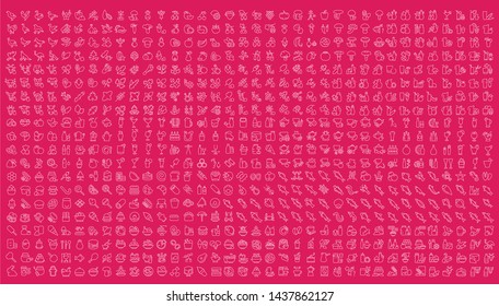 Set of vector line icons of food and drink for modern concepts, web and apps. 