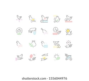 Set of vector line icons of food labels for modern concepts, web and apps.