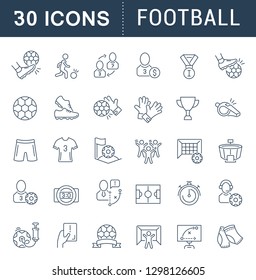 Set of vector line icons of football for modern concepts, web and apps. Sports icons.