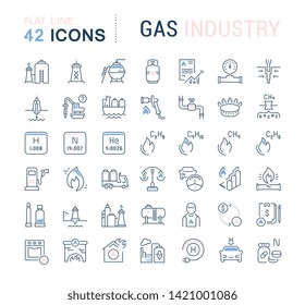 Set of vector line icons of gas industry for modern concepts, web and apps.