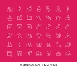 Set of vector line icons of gas industry for modern concepts, web and apps.