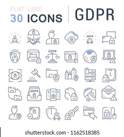 Set Of Vector Line Icons Of Gdpr For Modern Concepts, Web And Apps.