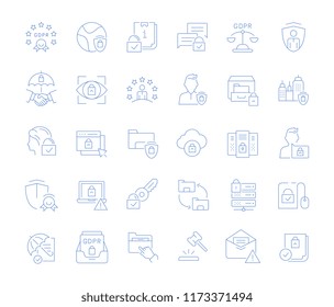 Set of vector line icons of gdpr for modern concepts, web and apps.