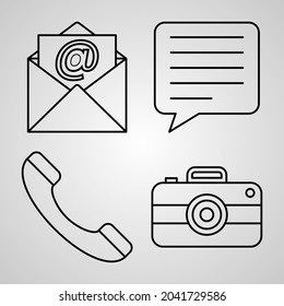Set of Vector Line Icons of Home Screen Apps
